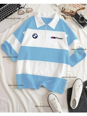 Risil-Nu Company Bmw Baskılı Çok Parçalı Vortex Kumaş Fermuarlı Polo Yaka  T-Shirt