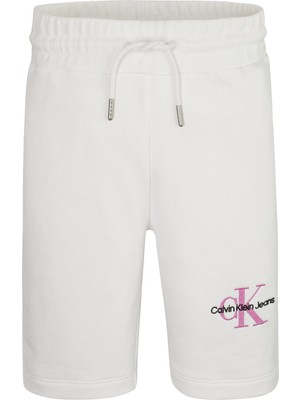 Calvin Klein Kadın Beyaz Calvin Klein Monogram Off Placed Kadın Beyaz Şort
