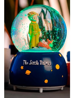 PremiumPort Işıklı Müzikli Kar Taneli Orta Boy Küre ile Sıcacık Atmosfer