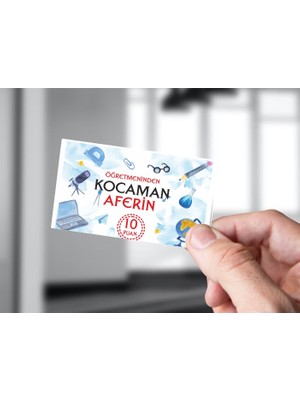 Hsn Öğretmeninden Kocaman Tebrik Kartı 50 Adet 5x8 cm