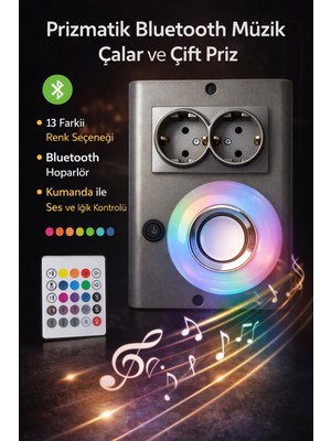 EyluX Shop Modern Mutfak Dolap ve Tezgah Altı Armatür Prizmatik Müzik Çalar Rgb Ledli Bluetoothlu Kumandalı