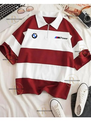 Risil-Nu Company Bmw Baskılı Çok Parçalı Vortex Kumaş Fermuarlı Polo Yaka  T-Shirt