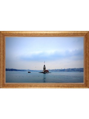 Giyense Altın Çerçeveli Paspartulu Manzara Tablo N565