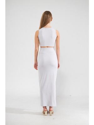 Camenta Yırtmaçlı Uzun Scuba Etek