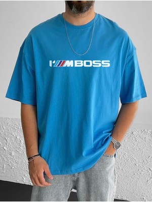 Risil-Nu Company Yeni Sezon Oversize I'm Boss Baskılı Penye T-Shırt