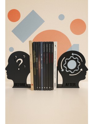 Todekora Before After Kitaplık Aksesuarı Kitap Tutucu 2'li Siyah