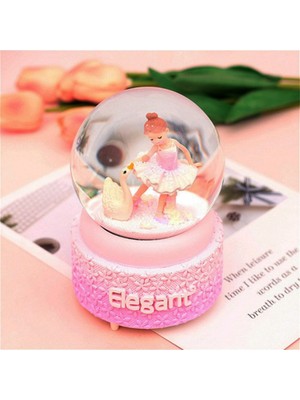 PremiumPort Işıklı ve Müzikli Balerin Figürlü Orta Boy Kar Küresi