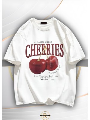 Risil-Nu Company Red Cherries Baskılı Oversize Unisex Tshirt
