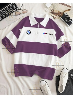 Risil-Nu Company Bmw Baskılı Çok Parçalı Vortex Kumaş Fermuarlı Polo Yaka  T-Shirt
