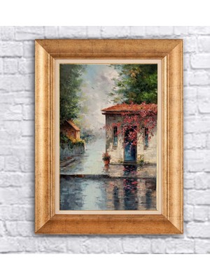 Giyense Altın Çerçeveli Paspartulu Manzara Tablo N706