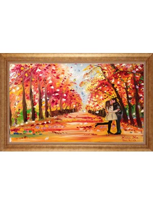 Giyense Altın Çerçeveli Paspartulu Manzara Tablo N1331