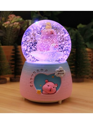 PremiumPort Işıklı ve Müzikli Capybara Kar Küresi, Eğlenceli ve Sevimli Dekorasyon