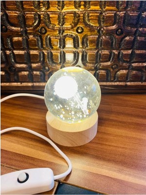 PremiumPort Işıklı 3D Gezegen Cam Küresi USB ile Dekoratif ve Şık Hediye Seçeneği