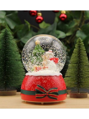 PremiumPort Yılbaşı Kar Küresi Noel Işıklı ve Müzikli, Kardan Adam ve Kurdeleli