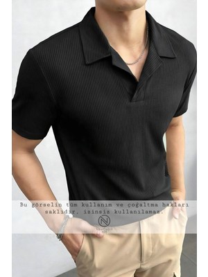 Risil-Nu Company Fitilli Ottoman Premium Kumaş Polo Yaka Unisex T-Shirt