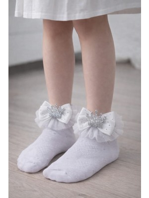 Gigi Giyim Kraliçe Taçı Aksesuarlı Kız Çocuk Soket Çorap
