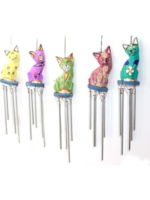 PremiumPort Ahşap ve Metal Malzemeli Dekoratif Rüzgar Çanı, Şık ve Doğal Tasarım