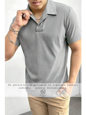 Risil-Nu Company Fitilli Ottoman Premium Kumaş Polo Yaka Unisex T-Shirt