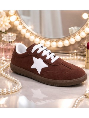 Klay Shoes Kadın Yıldız Detaylı Şık Rahat Sneaker Spor Ayakkabı