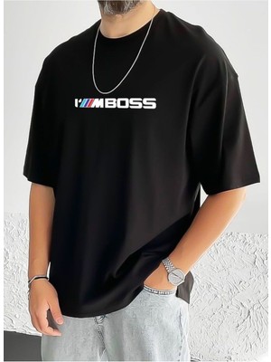 Risil-Nu Company Yeni Sezon Oversize I'm Boss Baskılı Penye T-Shırt