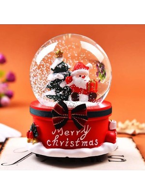 PremiumPort Yılbaşı Temalı 15 cm Otomatik Kar Püskürtmeli Işıklı Müzikli Kar Küresi
