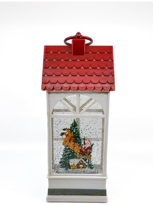 PremiumPort Işıklı ve Müzikli Kar Küresi ile Noel Baba ve Geyikleri Süsleme