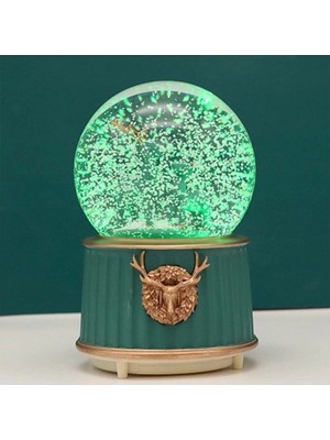 PremiumPort Işıklı Müzikli Çift Geyikli Büyük Boy Kar Küresi