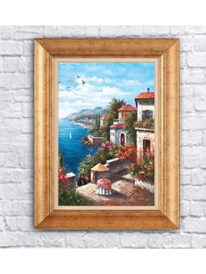 Giyense Altın Çerçeveli Paspartulu Manzara Tablo N1127