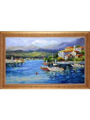 Giyense Altın Çerçeveli Paspartulu Manzara Tablo N1226