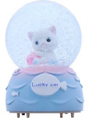 PremiumPort Işıklı Küçük Boy Kar Küresi, Şık ve Parlak Dekorasyon Hediye