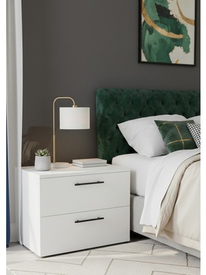 Alteks Dekor Modern 2 Çekmeceli Komodin – Minimal Tasarım, Yatak Odası Komidini