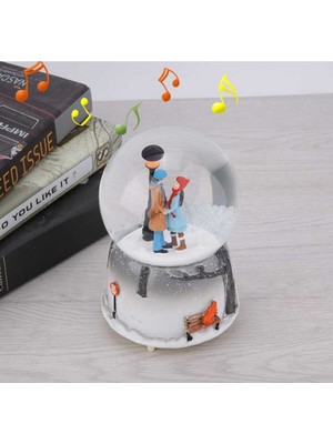 PremiumPort Müzikal Kar Küresi, LED Işıklı, Büyük Boy Masaüstü Cam Süsü