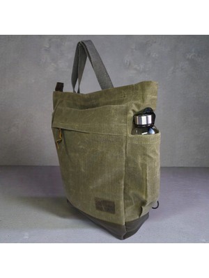 Old Cotton Mumlu Kanvas Omuz ve Sırt Çantası