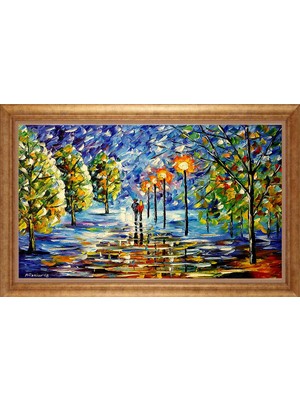 Giyense Altın Çerçeveli Paspartulu Manzara Tablo N1018