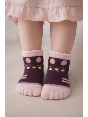 Gigi Giyim Kedi Desenli Kız Çocuk Patik Çorap