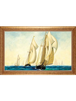 Giyense Altın Çerçeveli Paspartulu Manzara Tablo N1521