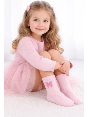 Gigi Giyim Kendinden Kurdeleli Kız Çocuk Soket Çorap