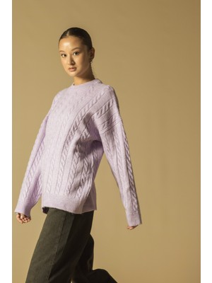 Nisan Triko Saç Örgülü Triko Kazak