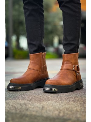 Zapatos CH227 Yukon Erkek Spor Günlük Fermuarlı Cilt Bot Cst - Taba