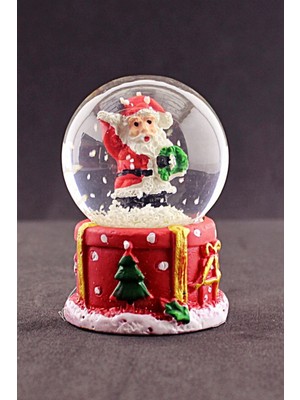 PremiumPort Mini Noel Baba Işıklı Kar Küresi, 6,5 Cm, Şık ve Eğlenceli Dekorasyon