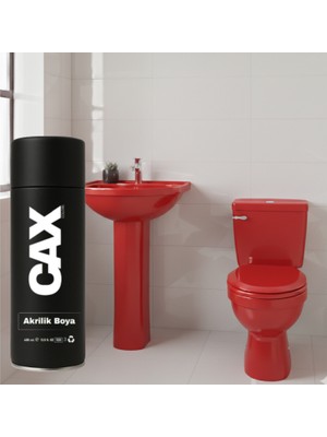 CAXCOLORS Cax Sprey Boya - Parlak Beyaz Lavabo Fayans ve Klozet Boyası - 400ML Suya Dayanıklı Akrilik Boya