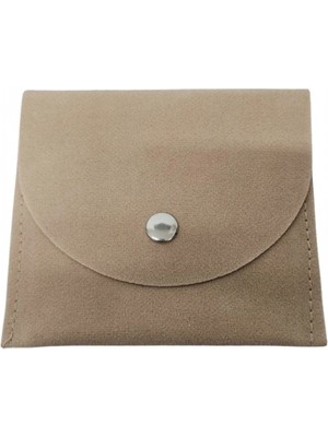 Özer Kutu Kadife (Süet) Zarf Kese Krem 25 Adet 8X10 Boy Takı, Altın Kesesi (Çıtçıtlı)