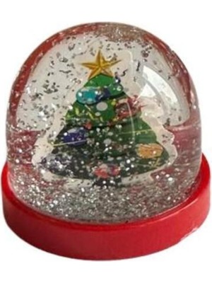 PremiumPort Yılbaşı Temalı Su Küresi, Çam Ağacı Dekoratif Küçük Boy, Hediye Seçeneği