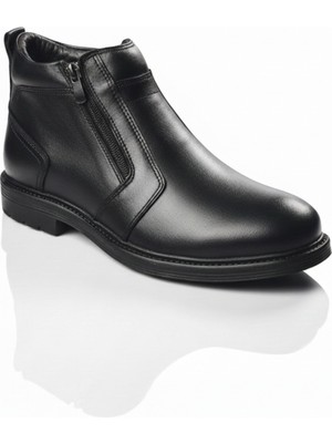Elit Zöngürler 7721 Siyah Hakiki Deri Ortopedik Sıcak Tutar Klasik Erkek Bot