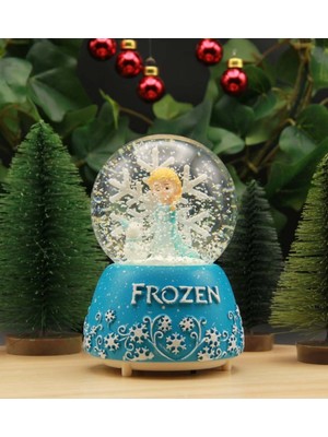 PremiumPort Frozen Temalı Büyük Boy Işıklı ve Müzikli Kar Küresi, Mavi