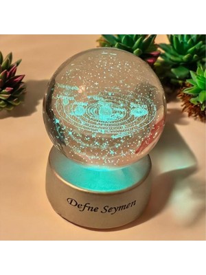 PremiumPort Renk Değiştiren LED Işıklı Cam Küre Gezegen ve Kar Küresi