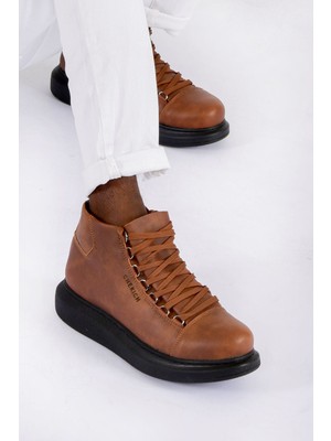 Zapatos CH258 Roma Erkek Spor Günlük Bağcıklı Cilt Bot Cst - Taba