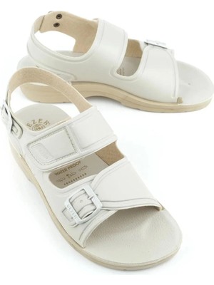 Elit Gezer 612 Krem Ortopedik Rahat Kaymaz Taban Hac ve Umre Erkek Sandalet