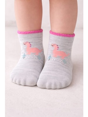 Gigi Giyim Karakter Baskılı ve Yazılı Patik Kız Çocuk Çorap