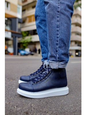 Zapatos CH258 Roma Erkek Spor Günlük Bağcıklı Cilt Bot Cbt - Lacivert